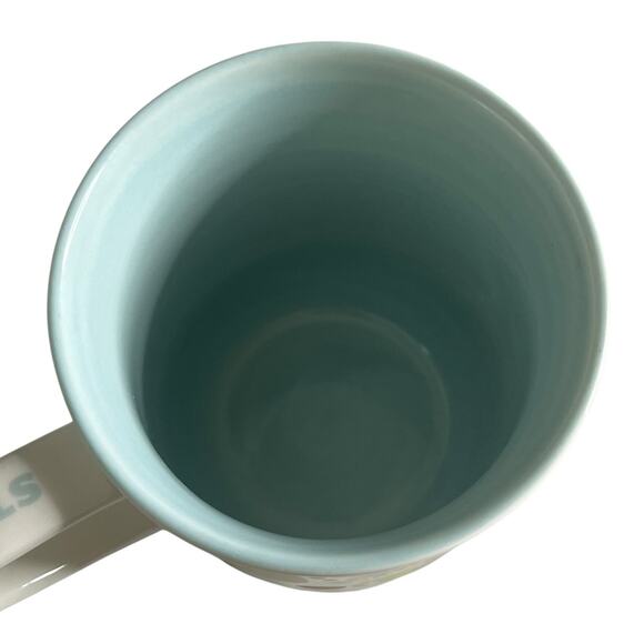 Starbucks Ceramic Coffee Mug Hand Painted Flower Dots 2009 Pastel Colors 12 oz - Picture 4 of 5